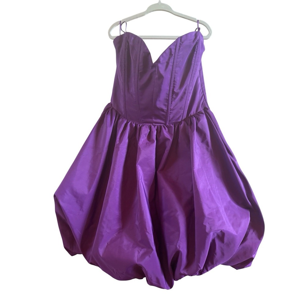 NWT Zara Purple Strapless Mini Bubble Dress Small Corset Bodice Party Sorority